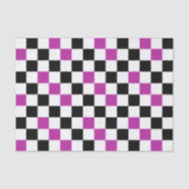 Purple Black White Checkered Pattern Design  Seidenpapier (Vorderseite)