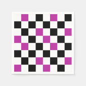 Purple Black White Checkered Pattern Design  Serviette (Vorderseite)
