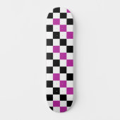 Purple Black White Checkered Pattern Design  Skateboard (Vorderseite)