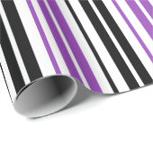 Purple Black White Stripes Pattern Design  Geschenkpapier (Rolleneckpunkt)