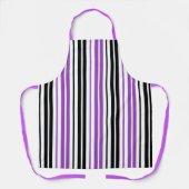 Purple Black White Stripes Pattern Design  Schürze (Vorderseite)