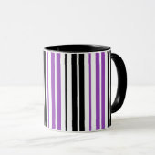 Purple Black White Stripes Pattern Design  Tasse (VorderseiteRechts)