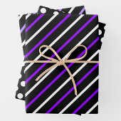 Purple, Black & White Stripes & Polka Dots Fun Geschenkpapier Set