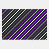 Purple, Black & White Stripes & Polka Dots Fun Geschenkpapier Set (Vorderseite)