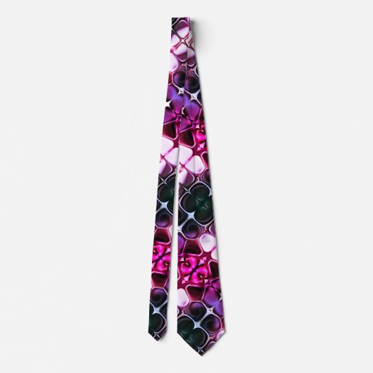 Purple Black white Unique Abstract Art Krawatte (Rückseite)