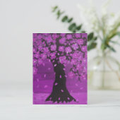 Purple Blossom Tree Design Art Postkarte (Stehend Vorderseite)