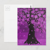 Purple Blossom Tree Design Art Postkarte (Vorne/Hinten)