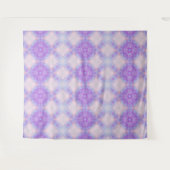 Purple Blue Blush Abstract Bohemian Geometric Wandteppich (Vorderseite (Horizontal))