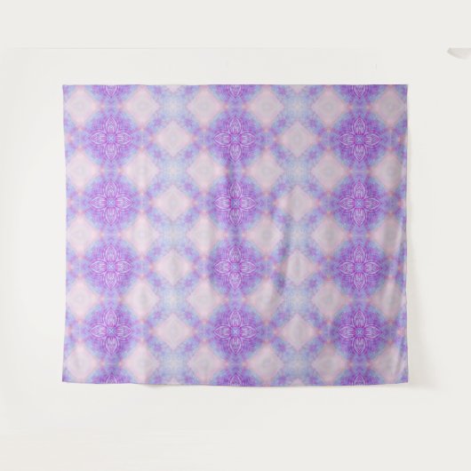 Purple Blue Blush Abstract Bohemian Geometric Wandteppich (Vorderseite (Horizontal))