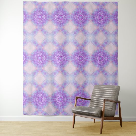 Purple Blue Blush Abstract Bohemian Geometric Wandteppich (Beispiel)