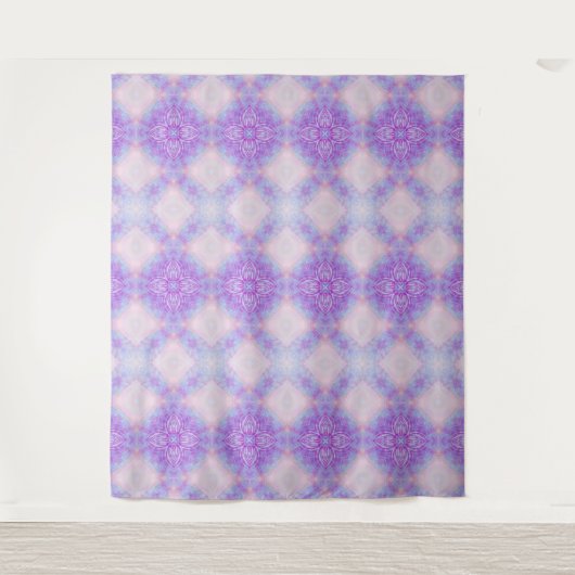 Purple Blue Blush Abstract Bohemian Geometric Wandteppich (Vorderseite)