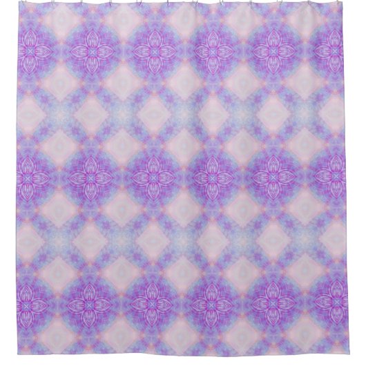 Purple Blue Blush Abstract Mandala Kaleidoscopic Duschvorhang (Vorderseite)