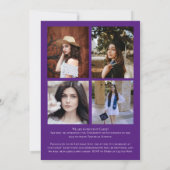 Purple Blue Confetti Graduation Announcement Einladung (Rückseite)