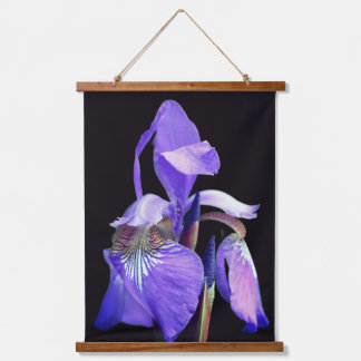 Purple Blue Flag Iris Flower  Wandteppich Mit Holzrahmen