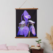 Purple Blue Flag Iris Flower Wandteppich Mit Holzrahmen (Schlafzimmer)