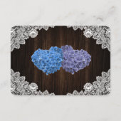 Purple Blue Floral Wedding Hotel Accommodation Begleitkarte (Rückseite)