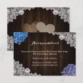 Purple Blue Floral Wedding Hotel Accommodation Begleitkarte (Vorne/Hinten)