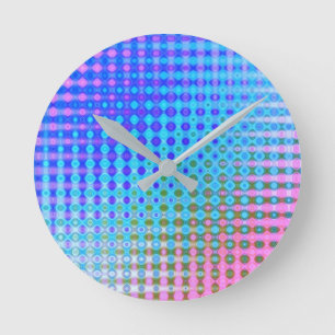 Purple Blue Green Yellow Runde Wanduhr