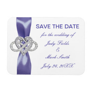 Purple Blue Infinity Heart Save The Date Magnet