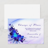 Purple Blue Orchid Wedding Change the Date Card (Vorne/Hinten)