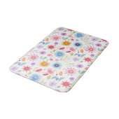 Purple Blue Pink Boho Wildflower Badematte (Schrägansicht)