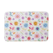Purple Blue Pink Boho Wildflower Badematte (Vorderseite)