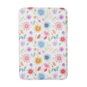 Purple Blue Pink Boho Wildflower Badematte (Vorderseite Vertikal)