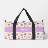 Purple Blue Pink Boho Wildflower Personalized Duffle Bag (Vorderseite)