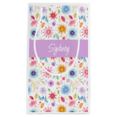 Purple Blue Pink Boho Wildflower Personalized Kleine Geschenktüte (Vorderseite)