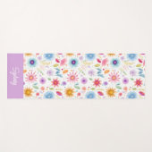 Purple Blue Pink Boho Wildflower Personalized Yogamatte (Vorderseite (Horizontal))