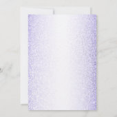 Purple Blue Pink Floral Glitter Bridal Shower Einladung (Rückseite)