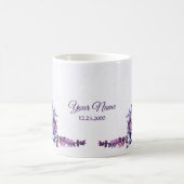 Purple Blue Pink Floral Glitter Wedding Party Kaffeetasse (Mittel)