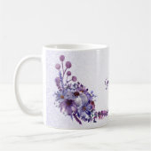 Purple Blue Pink Floral Glitter Wedding Party Kaffeetasse (Links)