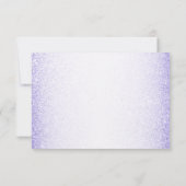 Purple Blue Pink Floral Glitter Wedding Party RSVP Karte (Rückseite)