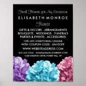 Purple, Blue & Pink Hydrangea, Floristry Poster (Vorne)