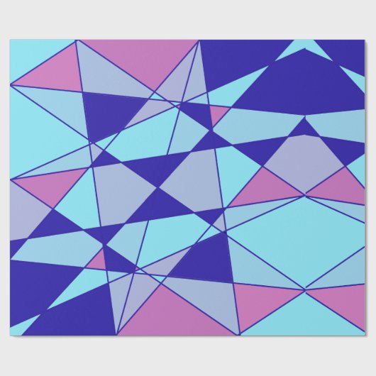 Purple blue pink triangle abstract geschenkpapier (Flach)