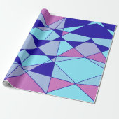 Purple blue pink triangle abstract geschenkpapier (Ungerollt)