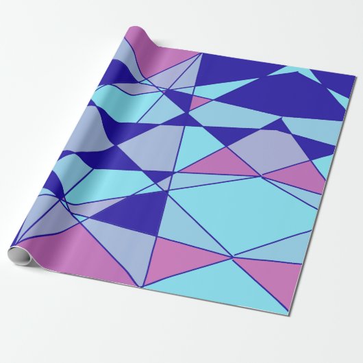 Purple blue pink triangle abstract geschenkpapier (Ungerollt)