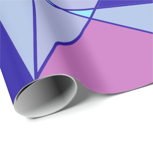 Purple blue pink triangle abstract geschenkpapier (Rolleneckpunkt)