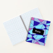 Purple blue pink triangle abstract notizblock (Innenseite)