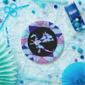 Purple blue pink triangle abstract pappteller (Party)