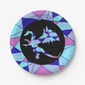 Purple blue pink triangle abstract pappteller (Vorderseite)