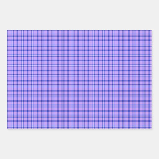 Purple Blue Plaid Classic Pattern Bright Geschenkpapier Set (Vorderseite 3)