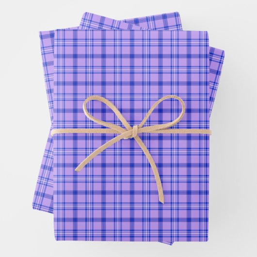 Purple Blue Plaid Classic Pattern Bright Geschenkpapier Set (Beispiel)