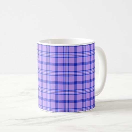 Purple Blue Plaid Classic Pattern Bright Kaffeetasse (VorderseiteRechts)