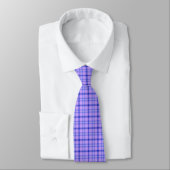 Purple Blue Plaid Classic Pattern Bright Neck Tie Krawatte (Gebunden)