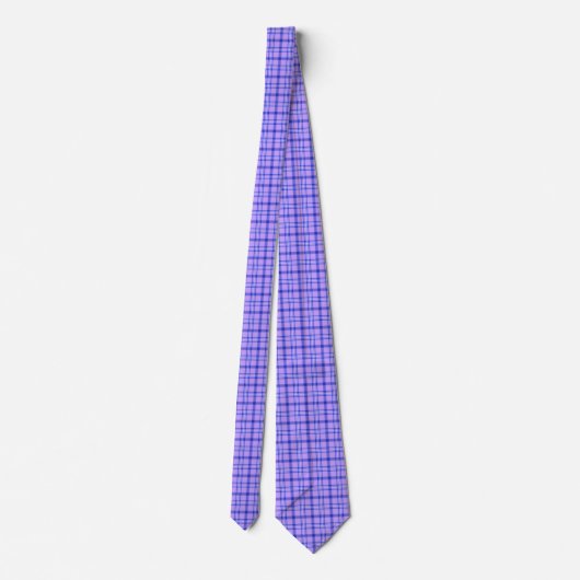 Purple Blue Plaid Classic Pattern Bright Neck Tie Krawatte (Rückseite)