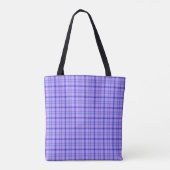 Purple Blue Plaid Classic Pattern Bright Tote Bag Tasche (Rückseite)