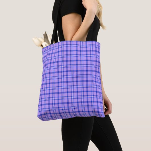Purple Blue Plaid Classic Pattern Bright Tote Bag Tasche (Von Nahem)