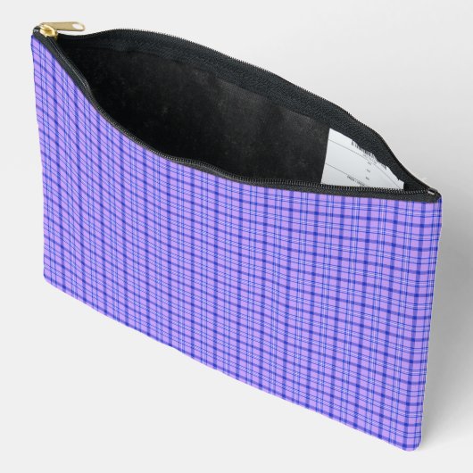 Purple Blue Plaid Classic Pattern Bright Zubehörtasche (Offen)